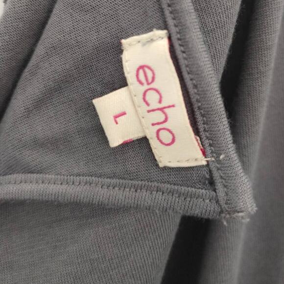 Echo Romper Pockets Scoop Neck Gray Large - Picture 2 of 4